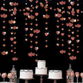 Valentines Day Party Decorations Rose Gold Heart Garland Hanging Paper Love Heart Streamer Banner for Anniversary Mothers Day Bachelorette Engagement Wedding Bridal Shower Birthday Hen Party Supplies