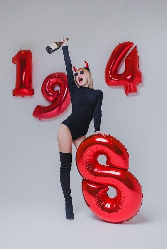 Number Balloons 1, 40 Inch Ballons for Girl Boy 1st 1 11 21 Birthday Decorations Baby Shower Photo Shoot, Red One Balloons