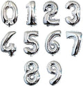 16" Silver 0-9 Number Balloons Foil Balloons Mylar Balloons for Party Decorations Party Supplies