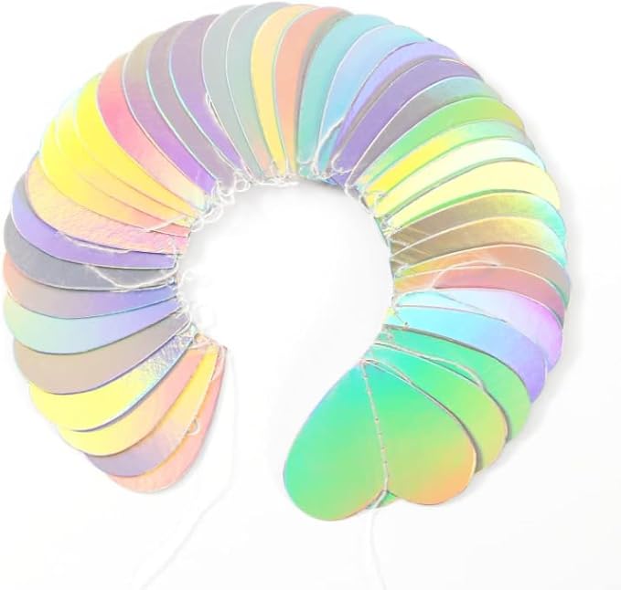 Iridescent Heart Garland Hanging Decorations, 52 Feet, Hanging Streamers Banner for Christmas Party, Wedding, Birthday Parties, Graduations Parties, Baby Showers, Valentines (Iridescent Heart)