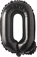 16" inch Single Black Alphabet Letter number Balloons Aluminum Hanging Foil Film Balloon Wedding Birthday party decoration banner Air Mylar Balloons (16 inch Black Q)