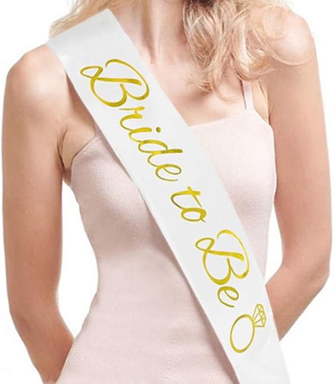 4PCS Bachelorette Blue Sash and Veil for Bride Party, Bride To Be Accessories for Bridal Shower Engagement Wedding