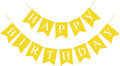 Yellow Happy Birthday Banner Sign for Backdrop Yellow Themed Birthday Party Decorations for Boys Girls Kids Party Banner Garland Bunting Flag Tea Party Supplies Wall Decor Yard Decorations