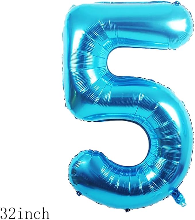 Balloons, 11 pcs Foil Balloons 5 Year Old for 5st Birthday Party Supplies Decoration, Confetti Balloon Kids Years (5th, Blue)