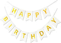 Happy Birthday Banner Sparkle White Golden Bunting Signs Party Supplies for Birthday Party Decorations 13 Pieces