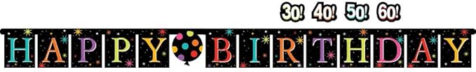 Creative Converting Life is Great Jointed Banner with Stickers, Large, Multicolor