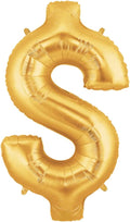 Gold Dollar Sign Jumbo 34" Foil Party Balloon