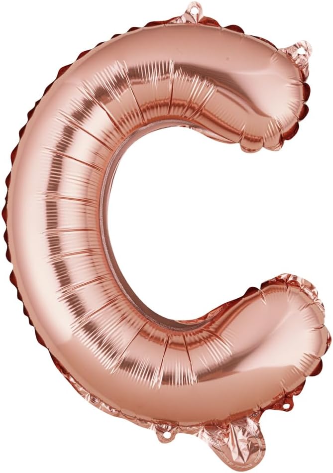 Restaurantware-Balloonify 16 Inch Letter Balloon, 1 Alphabet Party Balloon - Letter C, Self-Sealing, Rose Gold Foil Mylar Finish, Hanging Loop, Decoration For Birthday, Wedding, Or Graduation