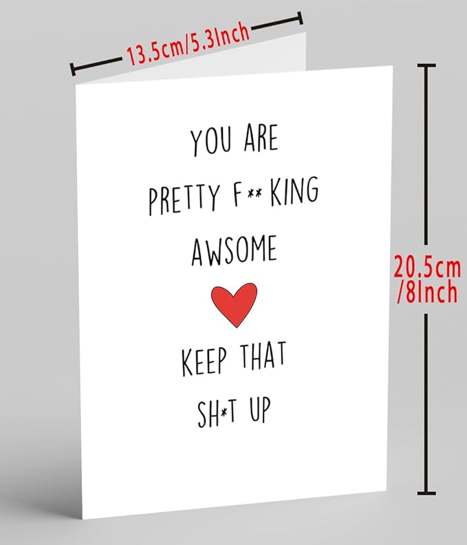 Funny Thank You Card for Best Friend, Humorous Motivational Card for Him Her, Encourage Birthday Card GIft for Colleague,Boyfriend,Girlfriend, You Are Pretty Awesome Card