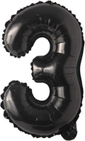 16" inch Single Black Alphabet Letter number Balloons Aluminum Hanging Foil Film Balloon Wedding Birthday party decoration banner Air Mylar Balloons (16 inch Black 3)