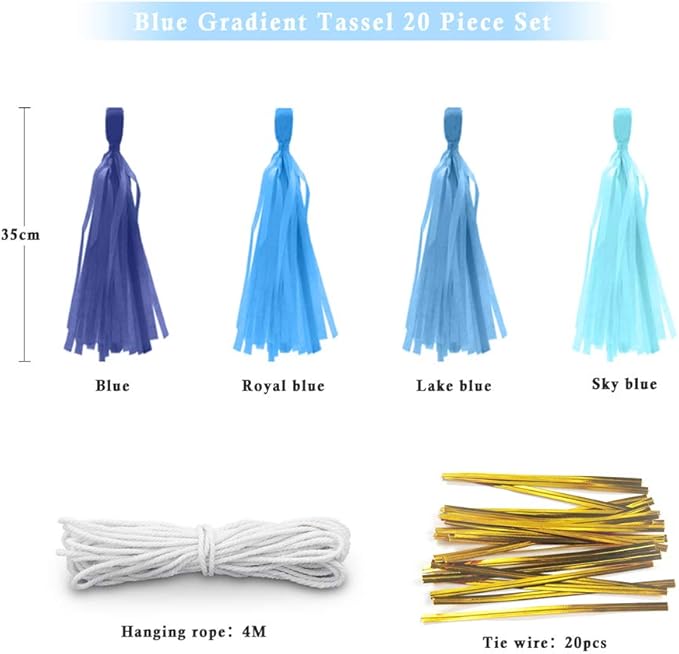 Tissue Paper Tassel DIY Hanging paper decorations Party Garland Decor for Party Decorations Wedding,Festival,Baby Shower Decoration 35c m20PCS