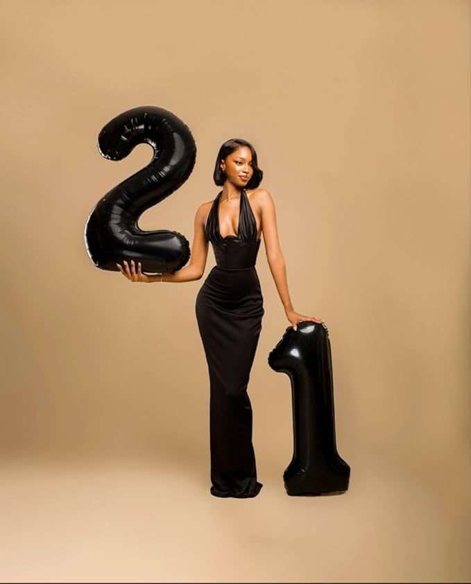 Number Balloons 40 Inch Black 1 Balloons for First Birthday Party Decoration, Foil Number One 1st Ballon for 1, 10, 11, 12, 18, 100 Celebration, Boy and Girl Birthday, Baby Shower, Anniversary Decor