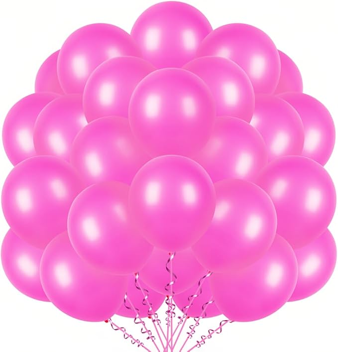 400 Pcs Pink Balloons 12 Inch Hot Pink Bulk Latex Balloon for Birthdays Weddings Party Decorations