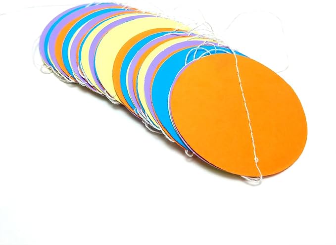 Party Decorations 52 Ft Big Star Garland Circle Dots Garland Paper Backdrop Streamer for Graduation Birthday Bachelorette Engagement Wedding Bridal Shower Baby Shower (Color Set1)