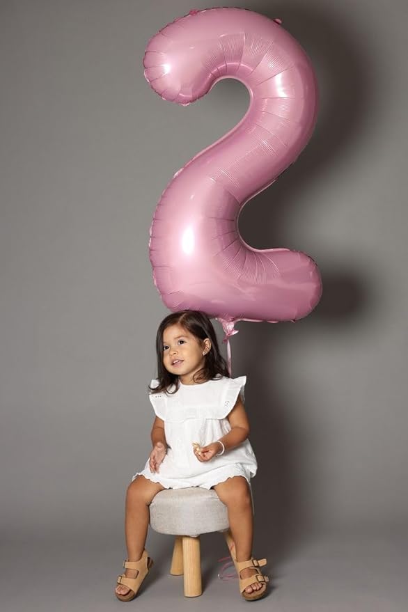 7 Balloon Pearl Pink Numbers, 17th Birthday Decorations For boys And Girls, 40 Inch Big Balloons for 7, 17, 27, 70 Birthday, Wedding Anniversary, Christmas, New Year, Party Decoration