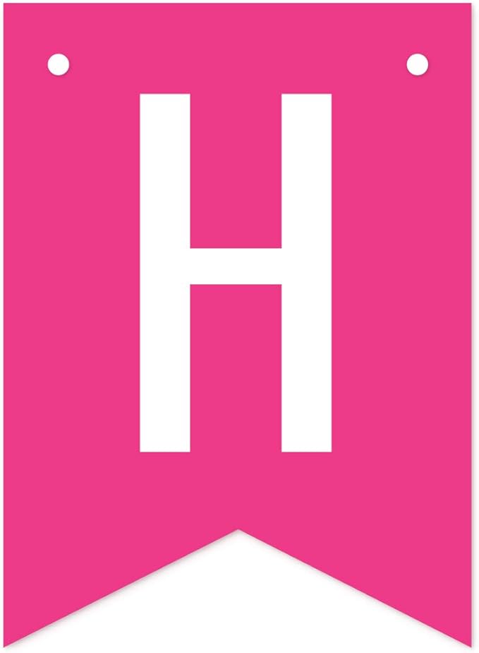 Andaz Press Personalized Hanging Pennant Banner Party Decorations, Fuchsia, Orange, Yellow, Happy 4th Birthday Olivia, 1-Pack, Approx. 5-Feet, Custom Name and Number, Fiesta Taco Summer Luau Theme