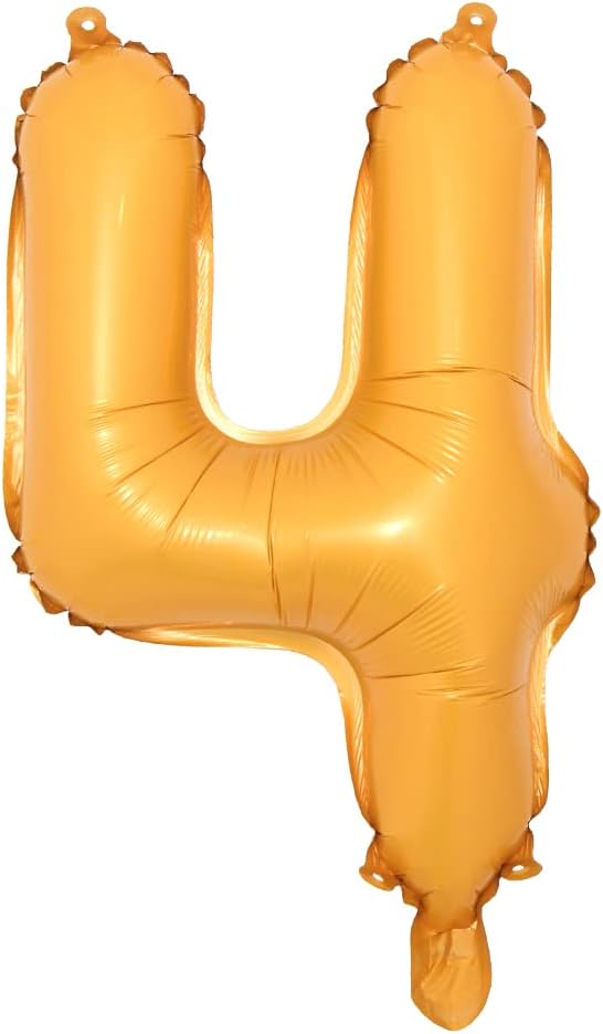 16" inch Single Orange Alphabet Letter Number Balloons Aluminum Hanging Foil Film Balloon Wedding Birthday Party Decoration Banner Air Mylar Balloons (16 Inch Orange 4)