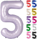 Lilac Number 5 Balloon 40 Inch, Lavender 5 Balloon Number, 5th Birthday Decorations, Lilac Mauve Party Supplies for Boys Girls