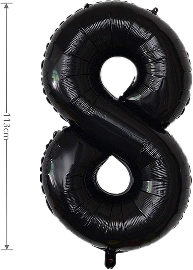 40 Inch Large Foil Helium Number Balloon Birthday Wedding Party 0-9 (Black, 8)