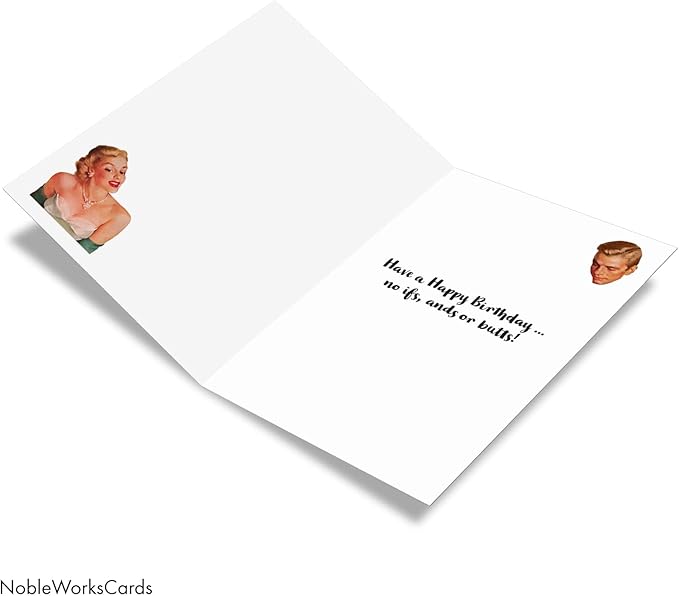NobleWorks - Funny Birthday Greeting Card with 5 x 7 Inch Envelope (1 Card) Bday Try Anal C2327BDG