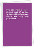 NobleWorks - Funny Happy Birthday Card with Envelope - Colorful Humor, Greeting Note - One Parachute 0936