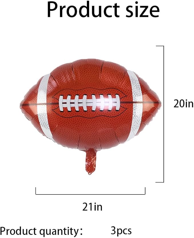 Rugby Balloons Football Foil Balloons for Football Themed Party Birthday Party Supplies Decorations Sports Theme Party Favors Decorations Sports Ballons Arch Kits Party Balloon Sets 3pcs