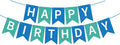 Happy Birthday Banner - Vibrant Happy Birthday Decorations & Sign, 250g Cardstock with 5m String, Perfect Party Decor for Kids, Men, Women & Celebrations, Blue & Green