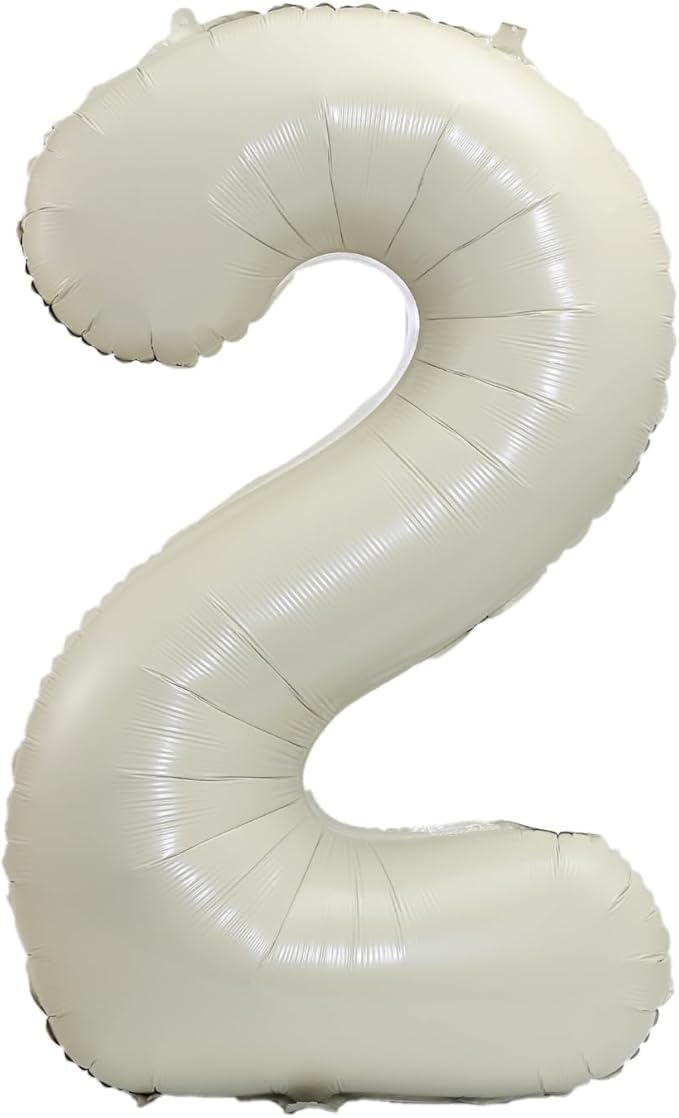 40 Inch Large Foil Helium Number Balloon Birthday Wedding Party 0-9 (Ivory, 2)