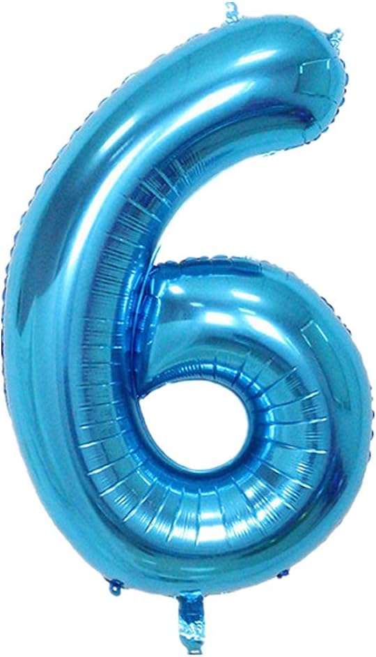 40 Inch Large Foil Helium Number Balloon Birthday Wedding Party 0-9 (Blue, 6)