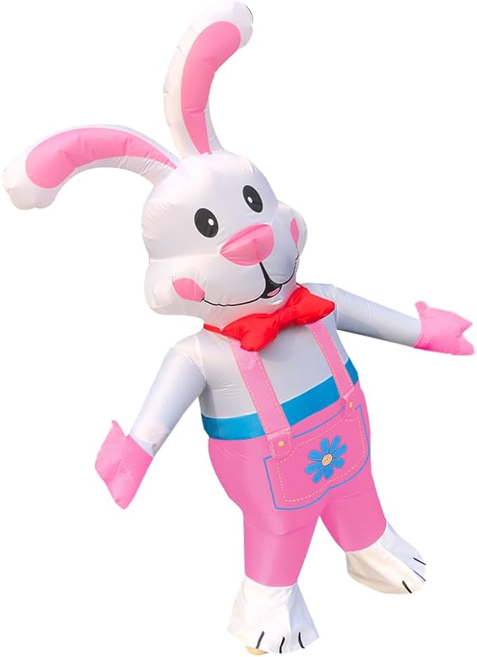 2 Packs Easter Day Inflatable Bunny Costumes for Adults/Easter Party/Birthday (Blue/Pink Bunny)