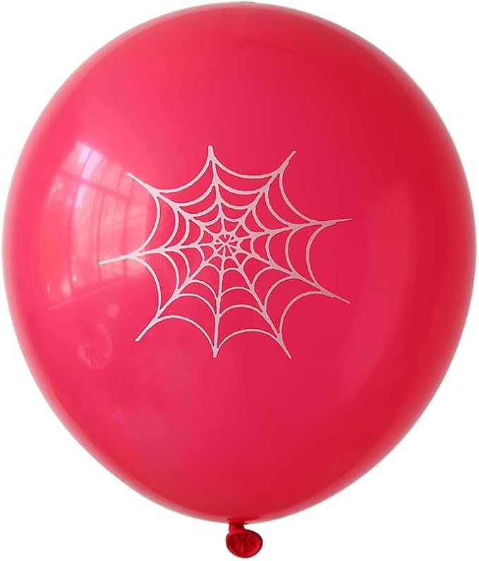 PageebO Spider Theme Balloon Arch, 153pcs Pink Purple Blue Spider Web Print Balloons with Explosion Silver Star Foil Balloons for DIY Spider Birthday Girl Spidy Party Supplies Baby Shower Decorations