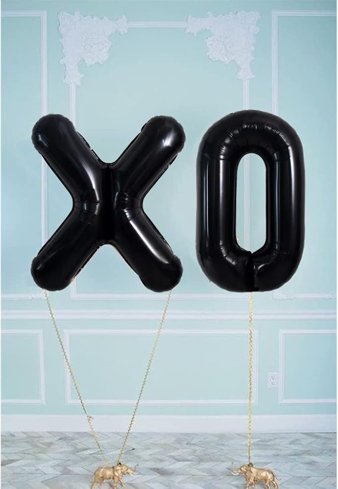 TONIFUL 40 Inch Large Black X Letter Balloon - Jumbo Helium Foil Mylar Big Alphabet for 2026 New Year Eve Graduation Wedding Baby Shower Birthday Party Anniversary Supplies Decorations
