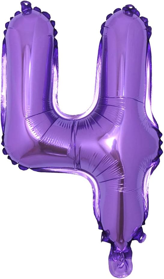 16 inch Purple Alphabet Letter and Number Balloons Set Package, Aluminum Hanging Foil Film Banner Mylar Balloon for Birthday Party Decoration Custom Word (A-Z, 0-9) (16 Inch Purple 4)