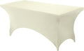 Utopia Kitchen Spandex Tablecloth 1 Pack [6FT, Ivory] Tight, Fitted, Washable and Wrinkle Resistant Stretch Rectangular Patio Table Cover for Event, Wedding, Banquet & Parties [72Lx30Wx30H Inch]