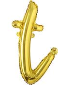 18 inch Gold DIY a-z Handwriting lowercase letters name Foil balloon Letter character birthday Wedding party decoration Balloon (18 inch t gold)