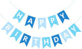 Blue Happy Birthday Banner Sign Happy Birthday Bunting Banner Garland for Kids Boys Baby 1st Birthdays Tea Party Decorations Bunting Flag Birthdays Party Supplies