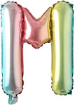 16 inch gradient rainbow Letter number balloons unicorn party foil balloon baby shower 1 birthday party decorations kids numbers Air ball (16 Inch Rainbow M)