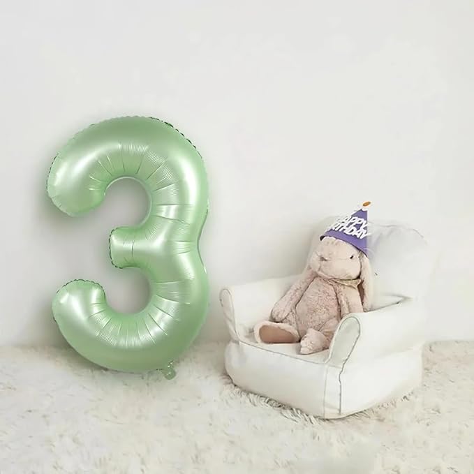40 Inch Number 7 Balloon, Olive Green Seven Birthday Decor, 7 17 27 70 Year Old Balloon Number for Engagement, Wedding, Graduations