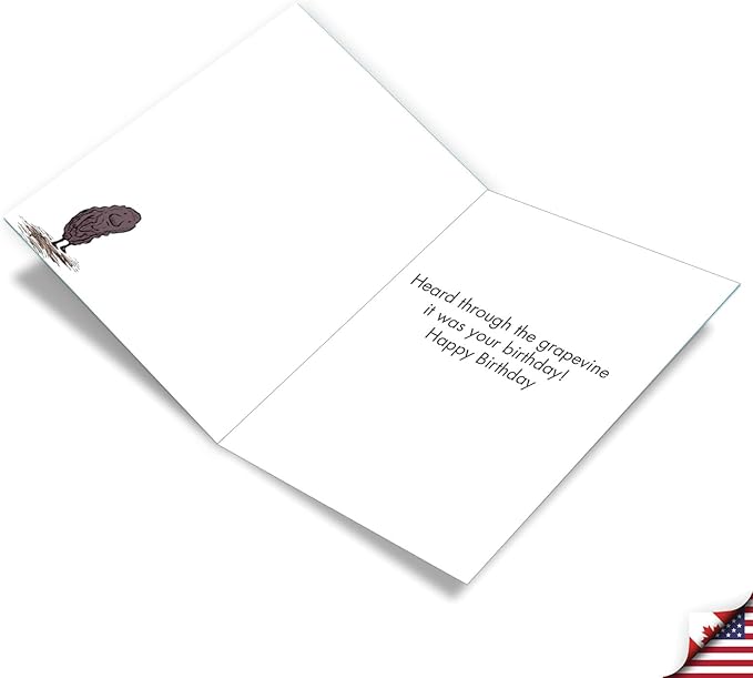 NobleWorks - 1 Big Funny Birthday Card Cartoon (8.5 x 11 Inch) - Jumbo Comic Humor, Group Greeting Card with Envelope - Almost a Raisin J2677BDG