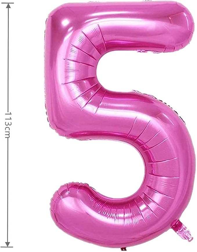 40 Inch Large Foil Helium Number Balloon Birthday Wedding Party 0-9 (Pink, 5)