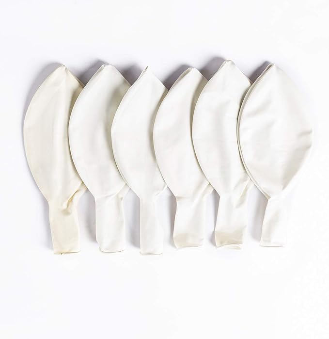 Giant 36 Inch White Balloons - Thick Latex White Big Round Balloons 6 Packs