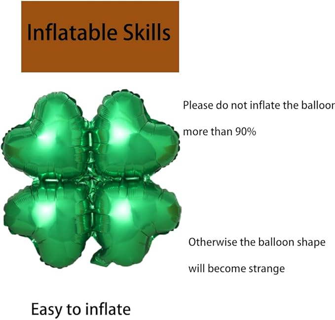 St. Patrick's Day Balloons Four-leaf Clover Balloons Four Leaf Balloon for St. Patrick's Day Party Decorations St. Patrick's Day Themed Party St. Patrick's Day Decorations Decor Supplies 3pcs