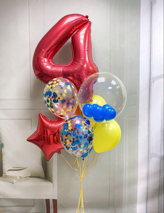 Red Number 0 Balloon 40 Inch, 0 Balloon Numberfor 10th 20th 30th 40th 50th 60th Birthday Decorations, Red Party Supplies for Men Women
