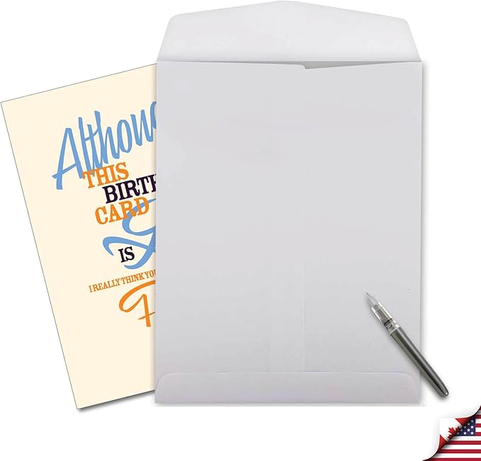 NobleWorks - 1 Jumbo Belated Happy Birthday Card (8.5 x 11 Inch) - Big Humor Stationery for Birthdays - Late Card J7348BEG