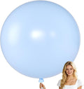 KALOR Pastel Blue Giant Balloons 36 Inch Large Latex Balloons, 4 Pack Jumbo Round Helium Balloon for Birthday Bridal Shower Wedding Baby Shower Party Decorations