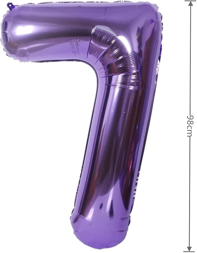 40 Inch Large Foil Helium Number Balloon Birthday Wedding Party 0-9 (Purple, 7)
