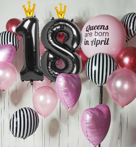 40 Inch Black 1 Balloon for First Birthday, Black One 1st Number Balloon Birthday Decorations for Girl Boy, 10th 21st, Giant Number 1 Balloon.
