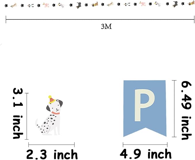 Dog Themed Banner Happy Birthday Banner Backdrop Colorful Decoration Puppy Birthday Party Supplies for Kids Baby Dog Birthday Baby Shower Party Supplies