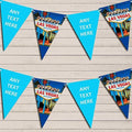 Blue Las Vegas Personalized Birthday Party Bunting - Hanging Party Decoration - Birthday Party Banner Garland | Decorative Party Supplies