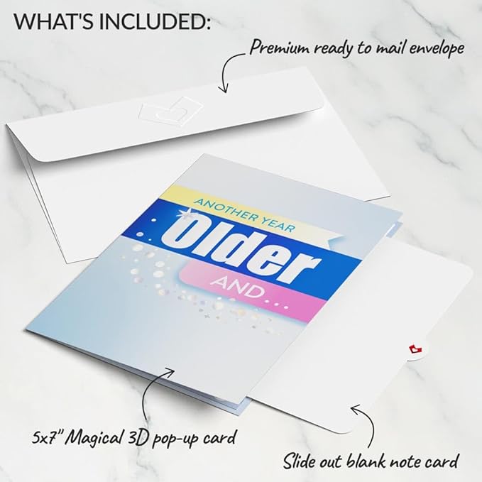 Lovepop Funny Birthday Pop-Up Card for Her and Him - 3D Greeting Cards for Boys, Girls, Men, Women - Still No Dentures - 5" x 7" Card - Blank Notecard and Envelope Included